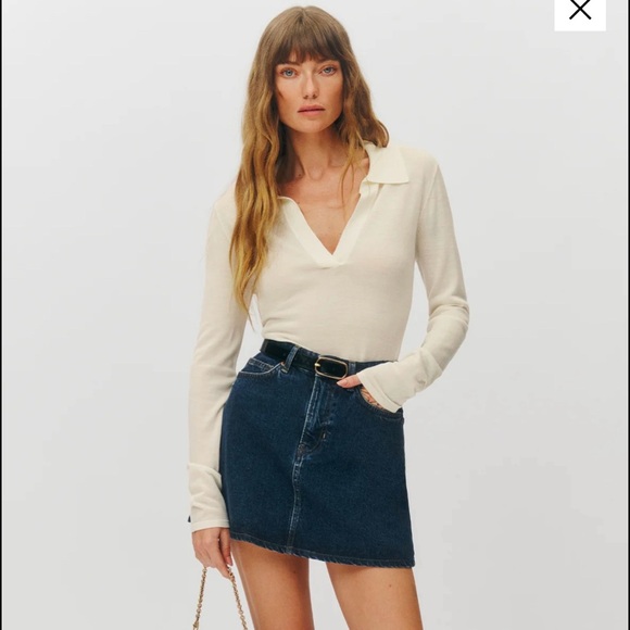 SOLD Reformation Lydia High Rise Denim Mini Skirt - Picture 6 of 6